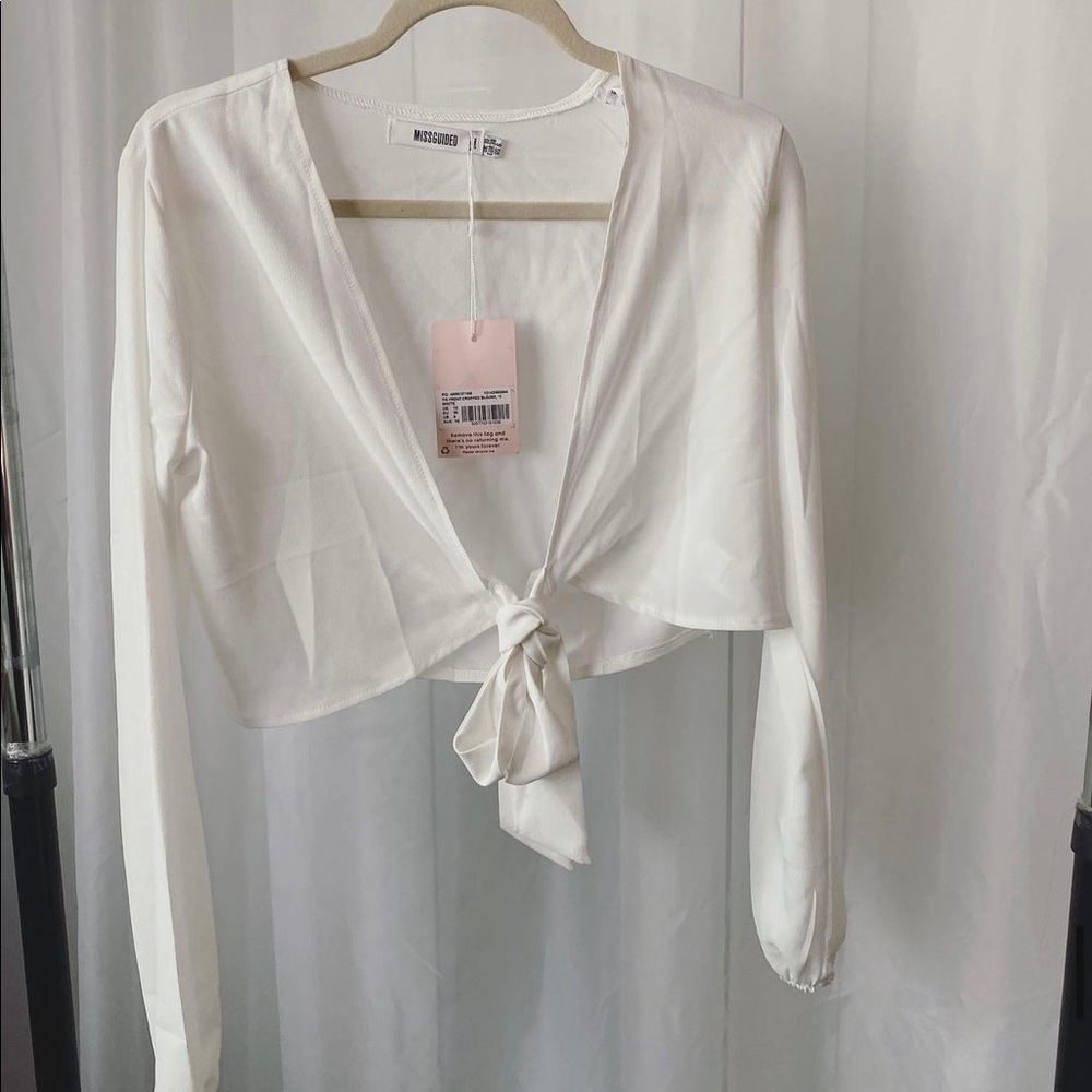 Miss guided new with tag chiffon front wrap top